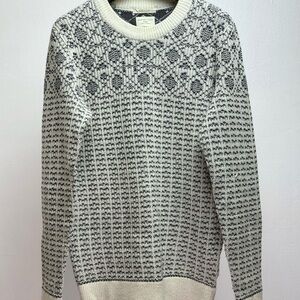 Heritage Patterned Navy and Cream Sweater
